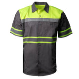 Men’s Safeway Green/Grey Mechanic Rider Ready Shirt w/ Reflective Strip - MDM11615