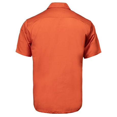 Milwaukee Leather MDM11686 Men’s OrangeButton-Up Heavy-Duty Work Shirt - Classic Mechanic Shirt w/ Pockets
