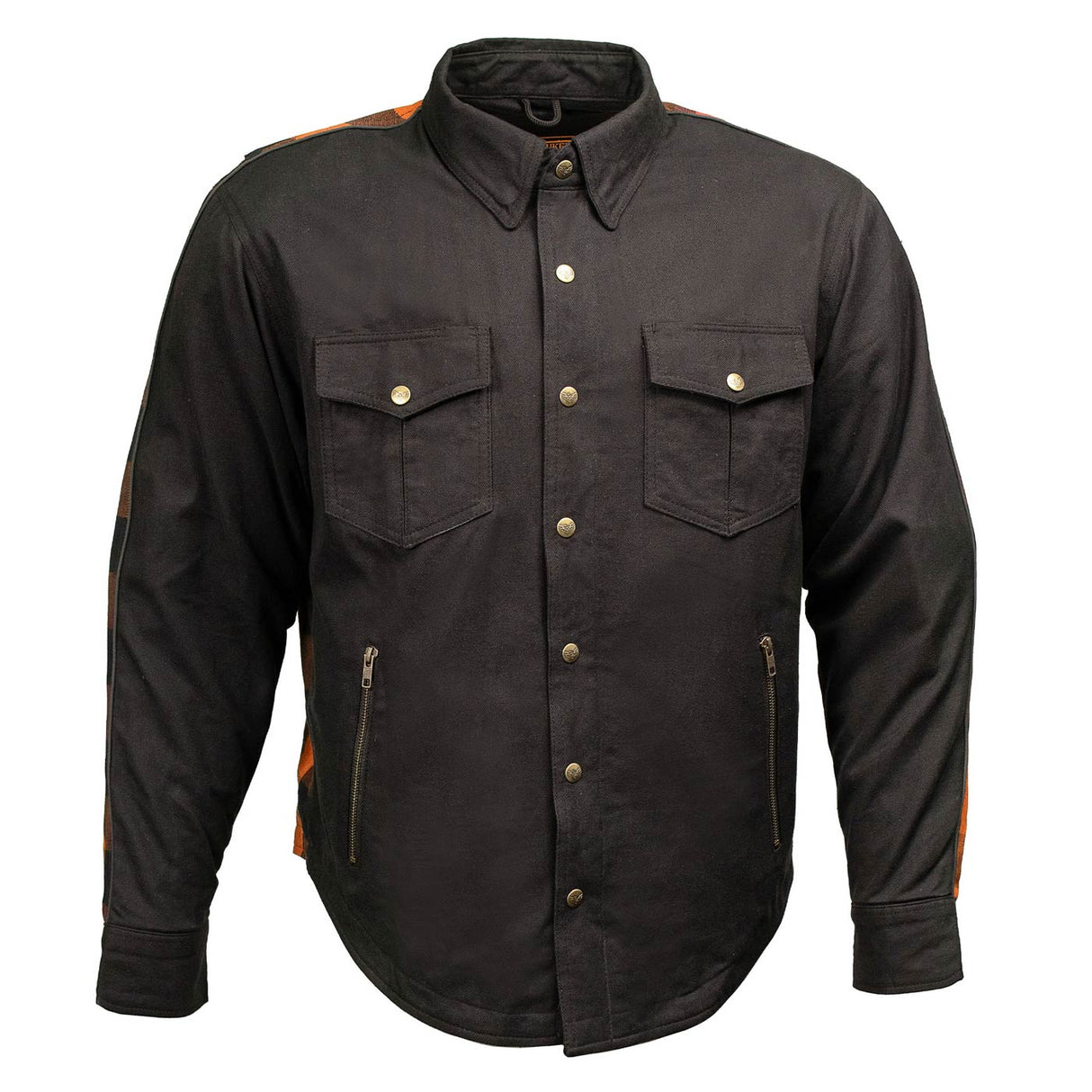 Men's "Splitline - Molten" Black/Orange Armored Flannel Shirt - MPM1672