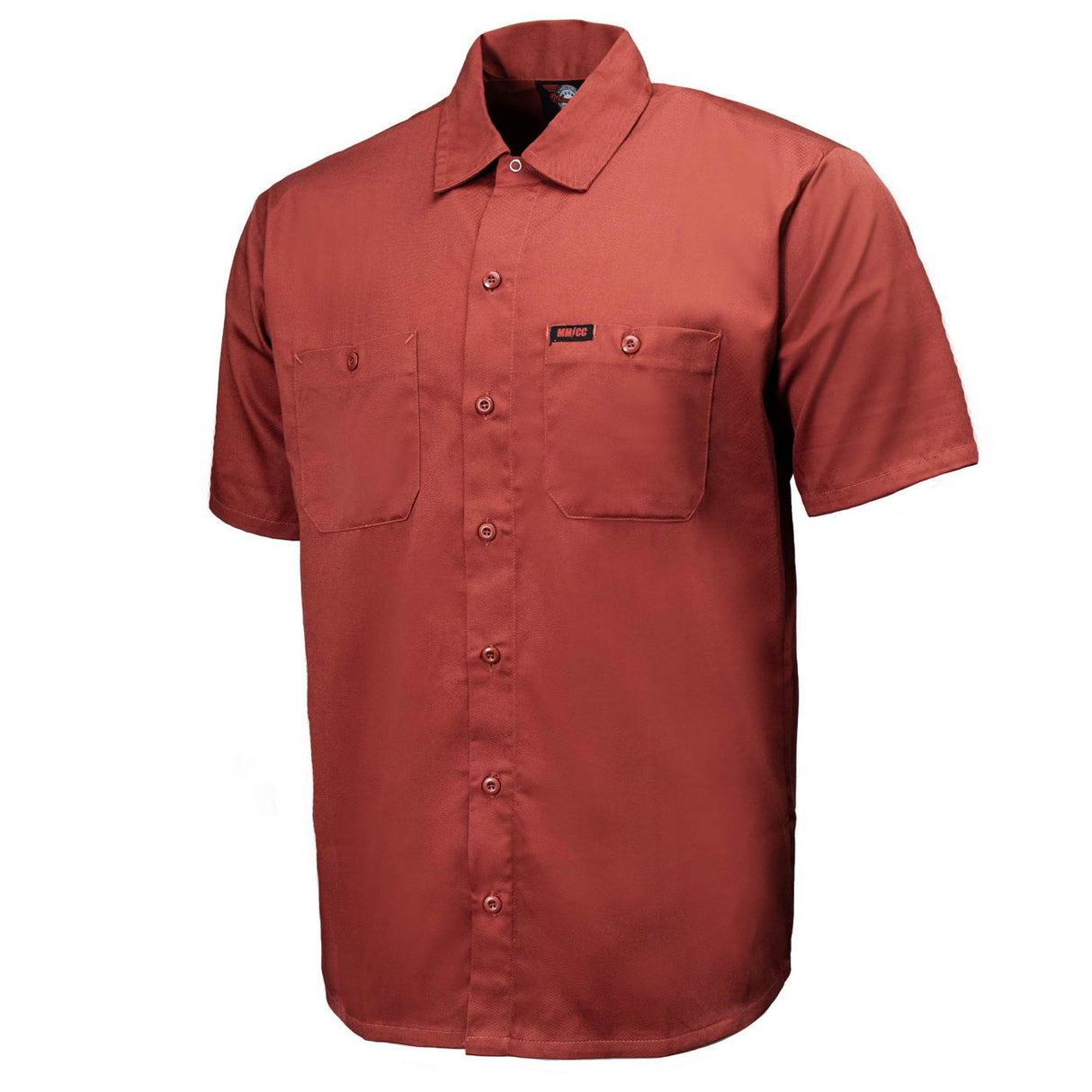 Men's Orange Super Duty Classic Mechanic Button Up Shirt - 2 Chest Pockets - Microfiber Panel - MDM11627