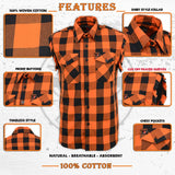 Milwaukee Leather MNG11698 Men’s Classic Black and Orange Button-Down Flannel Cut Off Frayed Sleeveless Casual Shirt