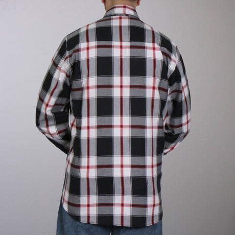Hot Leathers FLM2003 Men's Black White and Red Long Sleeve Flannel Shirt