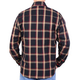 Hot Leathers FLM2038 Men's Black Tan and Red Long Sleeve Flannel Shirt