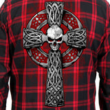 Hot Leathers FLM2112 Men's Celtic Cross Flannel Long Sleeve Shirt