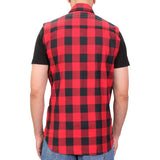 Hot Leathers FLM5001 Men’s Black and Red Sleeveless Cotton Flannel Shirt