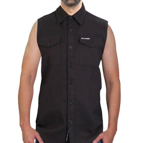 Hot Leathers FLM5013 Men's Black Sleeveless Motorcycle Riders Shirt