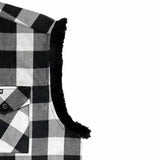 Hot Leathers FLM5202 Men's Black and White Sleeveless Flannel Fringe Shirt