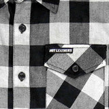 Hot Leathers FLM5202 Men's Black and White Sleeveless Flannel Fringe Shirt