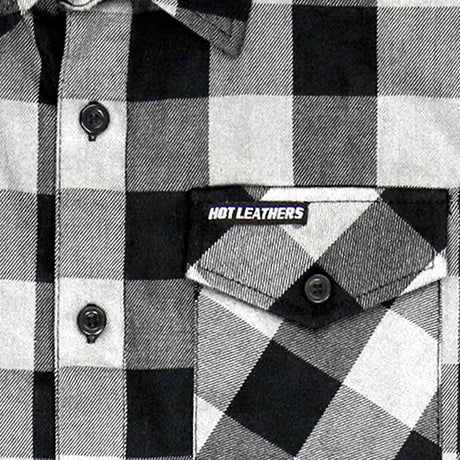 Hot Leathers FLM5202 Men's Black and White Sleeveless Flannel Fringe Shirt
