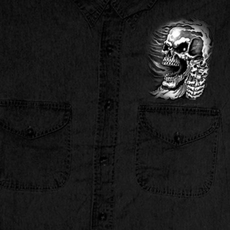 Hot Leathers GMD5076 Mens Assassin Sleeveless Black Denim Shirt