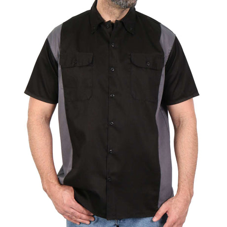 Hot Leathers GMM1002 Men's Mechanics 2-Tone Button Up Heavy-Duty Mechanic Work Shirt