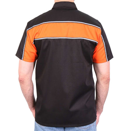 Hot Leathers GMM1004 Men's Classic Mechanic 2-Tone Button Up Work Shirt w/ Reflective Material