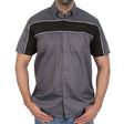 Hot Leathers GMM1005 Men's Classic Mechanic 2-Tone Button Up Work Shirt w/ Reflective Material