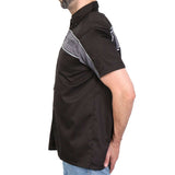 Hot Leathers GMM1006 Men's 2 Tone Stripe Black and Gray Button Up Heavy-Duty Work Shirt for | Classic Mechanic Work Shirt