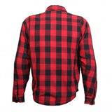 Hot Leathers JKM3003 Men's Red and Black Armored Flannel Motorcycle Shirt-Jacket w/ CE Armor Protection