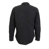 Hot Leathers JKM3009 Men's Classic Black Denim Flannel Motorcycle Shirt-Jacket w/ CE Armor Protection