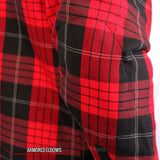 Hot Leathers JKM3201 Men's Red and Black Aramid Fibers Reinforced Leather and Plaid Flannel Shirt