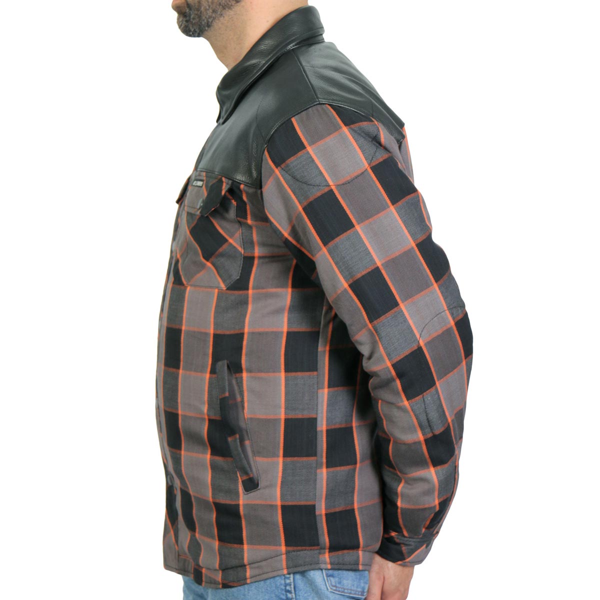 Men's "Hellride" Mult/Color Armored Motorcycle Flannel Shirt - CE Protection Riding Shirt - JKM3202