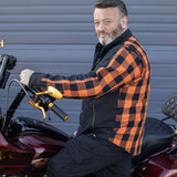 Men's "Splitline - Molten" Black/Orange Armored Flannel Shirt - MPM1672