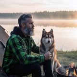 Milwaukee Leather Men’s Titans Green and Black Plaid Hooded Riding Shirt w/ CE Armor & Aramid Fiber Panels - MPM1659