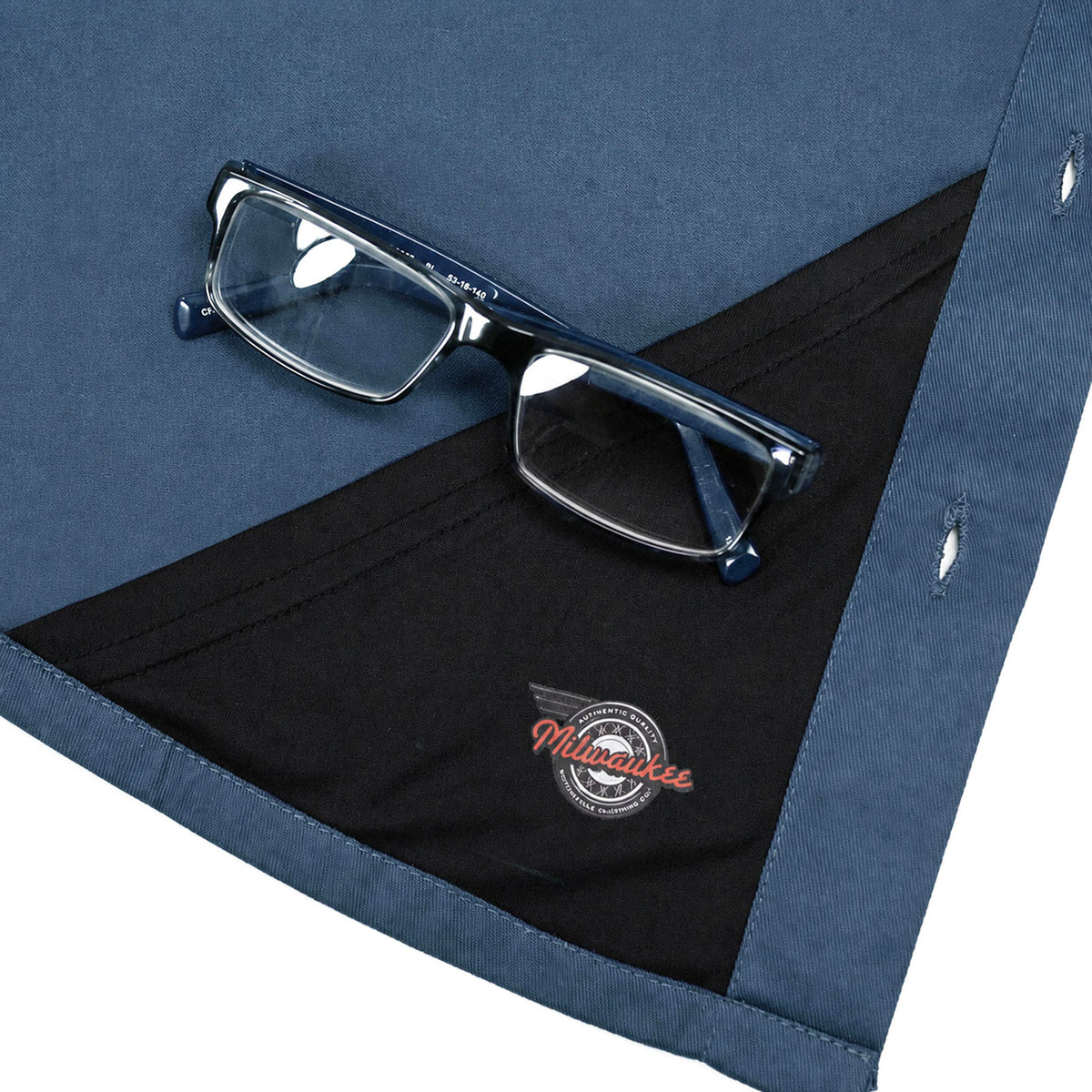 Men’s 'Pinstripe' Blue Short Sleeve Mechanic Work Shirt - MDM11620