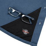 Men’s 'Pinstripe' Blue Short Sleeve Mechanic Work Shirt - MDM11620