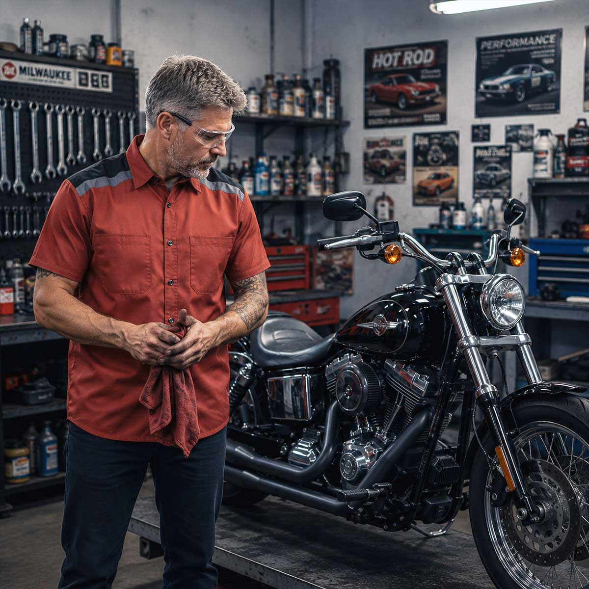 Milwaukee Motorcycle Clothing Co. Men's Mechanic Work Shirt, MDM11621
