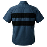 Men’s 'Double Down' Blue and Black Short Sleeve Mechanic Work Shirt - MDM11625