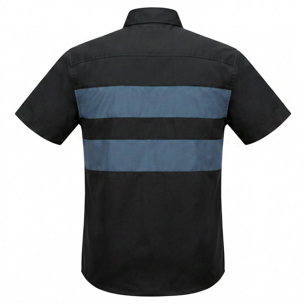 Men’s 'Double Down' Black and Blue Short Sleeve Mechanic Work Shirt - MDM11626