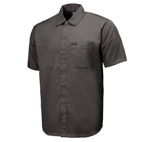 Men's "Steel Grey" Super Duty Classic Mechanic Button Up Shirt - 2 Chest Pockets - Microfiber Panel - MDM11628