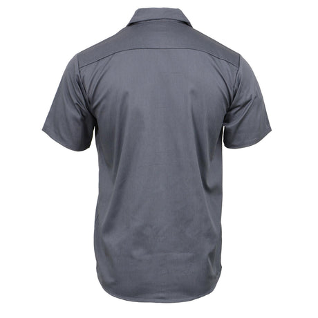 Men's "Heavy Duty" Grey Mechanic Work Shirt - Cotton Button Up Shop Shirt - MDM11668