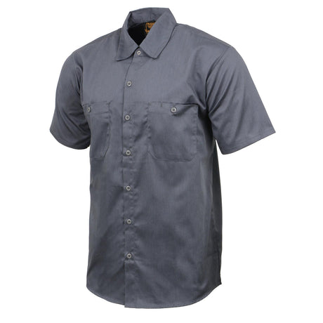 Men's "Heavy Duty" Grey Mechanic Work Shirt - Cotton Button Up Shop Shirt - MDM11668