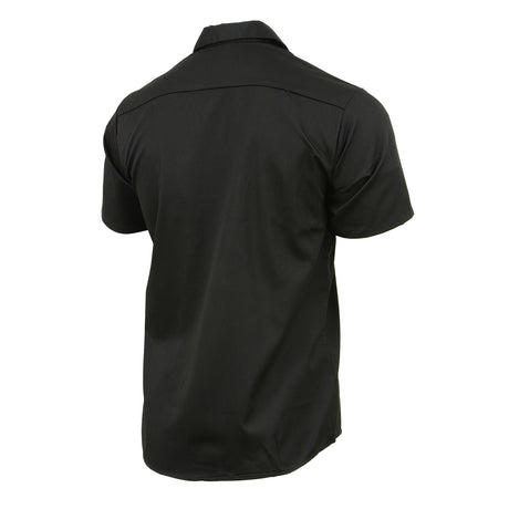 Men's "Heavy Duty" Black Mechanic Work Shirt - Cotton Button Up Shop Shirt - MDM11669