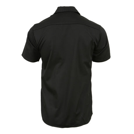 Milwaukee Leather MDM11669 Men’s Black Button-Up Heavy-Duty Work Shirt - Classic Mechanic Shirt w/ Pockets