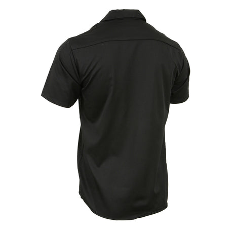 Men's "Heavy Duty" Black Mechanic Work Shirt - Cotton Button Up Shop Shirt - MDM11669