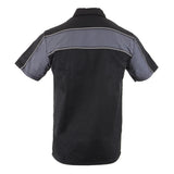 Milwaukee Leather MDM11672 Men’s Grey-Black Mechanic Work Shirt w/ Reflective Strip - Heavy-Duty Button-Up