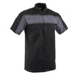 Milwaukee Leather MDM11672 Men’s Grey-Black Mechanic Work Shirt w/ Reflective Strip - Heavy-Duty Button-Up