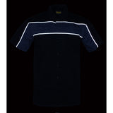 Milwaukee Leather MDM11672 Men’s Grey-Black Mechanic Work Shirt w/ Reflective Strip - Heavy-Duty Button-Up