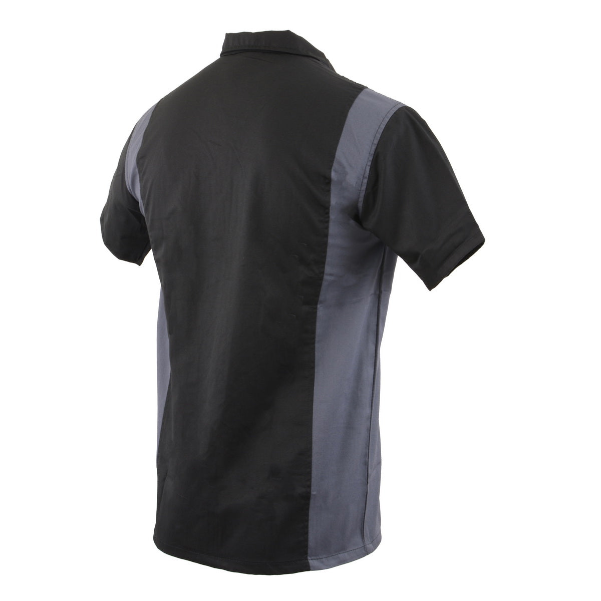 Milwaukee Leather MDM11674 Men’s Black-Grey Button-Up Heavy-Duty Work Shirt - Classic Mechanic Shirt w/ Pockets