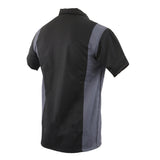 Milwaukee Leather MDM11674 Men’s Black-Grey Button-Up Heavy-Duty Work Shirt - Classic Mechanic Shirt w/ Pockets