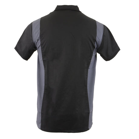 Milwaukee Leather MDM11674 Men’s Black-Grey Button-Up Heavy-Duty Work Shirt - Classic Mechanic Shirt w/ Pockets