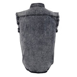Milwaukee Leather MDM11678 Men’s Classic Grey Button-Down Cut Off Frayed Sleeveless Casual Shirt