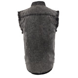 Milwaukee Leather MDM11683 Men’s Classic Beige/Black Button-Down Cut Off Frayed Sleeveless Casual Shirt