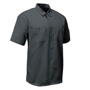 MMCC Men's Charcoal Super Duty Classic Mechanic Work Shirt - 2 Chest Pockets - Microfiber Panel - MDM11687