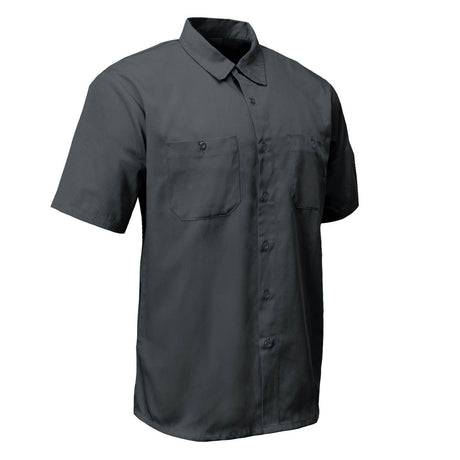 MMCC Men's Charcoal Super Duty Classic Mechanic Work Shirt - 2 Chest Pockets - Microfiber Panel - MDM11687