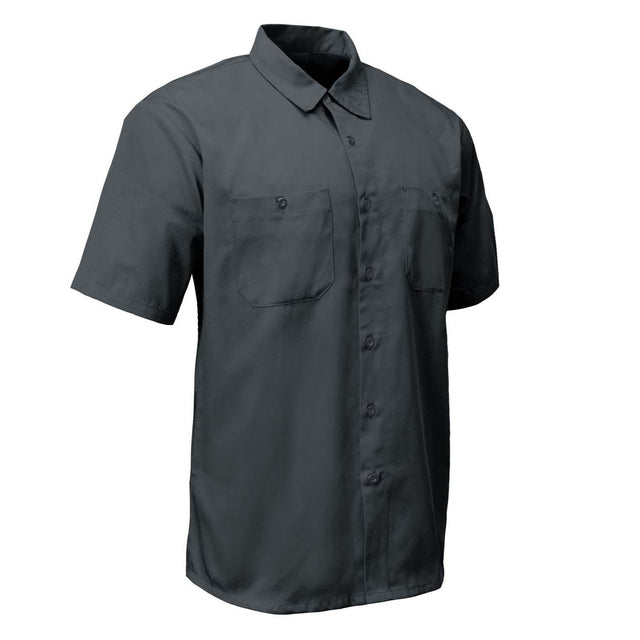 MMCC Men's Charcoal Super Duty Classic Mechanic Work Shirt - 2 Chest Pockets - Microfiber Panel - MDM11687