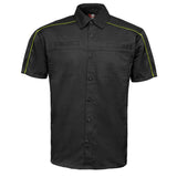 MMCC Men's Slipstream Black/Green Mechanic Work Shirt - 100% Cotton w/ Microfiber Panel - MDM11690