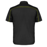 MMCC Men's Slipstream Black/Green Mechanic Work Shirt - 100% Cotton w/ Microfiber Panel - MDM11690