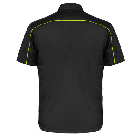MMCC Men's Slipstream Black/Green Mechanic Work Shirt - 100% Cotton w/ Microfiber Panel - MDM11690