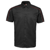 MMCC Men's Slipstream Black/Red Mechanic Work Shirt - 100% Cotton w/ Microfiber Panel - MDM11691